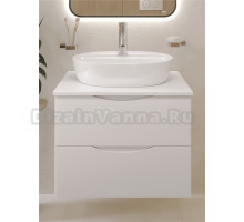 Тумба с раковиной BOND Cube 60 подвесная, матовая белая, раковина Oval S01-500