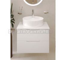 Тумба с раковиной BOND Cube 60 подвесная, матовая белая, раковина Circle S03-430