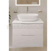 Тумба с раковиной BOND Cube 60 подвесная, матовая белая, раковина Cube S54-450