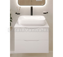 Тумба с раковиной BOND Cube 60 подвесная, матовая белая, раковина Cube S54-500