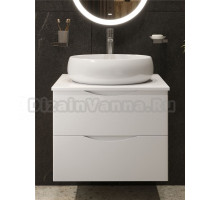 Тумба с раковиной BOND Cube 60 подвесная, матовая белая, раковина Oval S58-490