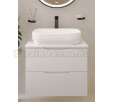 Тумба с раковиной BOND Cube 60 подвесная, матовая белая, раковина Cube S61-500