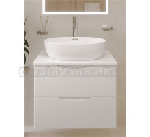 Тумба с раковиной BOND Cube 60 подвесная, матовая белая, раковина Oval S65-490