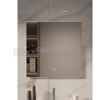 Зеркало Vincea VLM-4F800GM-2 80x80, с подсветкой и антизапотевателем, вороненая сталь