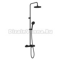 Душевая стойка VitrA Base Round A4730336EXP с термостатом, матовая черная