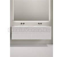 Тумба с раковиной Sancos Snob R 80 bianco, 2 шт, раковина Ceramicanova Grace с двумя чашами, без отверстий под смеситель, CN7023wx