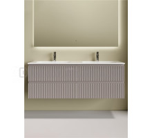 Тумба с раковиной Sancos Snob R 70 doha soft, 2 шт, раковина Ceramicanova Grace с двумя чашами и отверстиями под смеситель CN7022