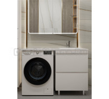 Тумба с раковиной Stella Polar Памелла 120, R под стиральную машину, белая