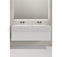 Тумба с раковиной Sancos Snob R 70 bianco, 2 шт, раковина Ceramicanova Grace с двумя чашами, без отверстий под смеситель, CN7022wx