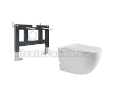 Комплект 2 в 1 Abber Bequem AC1105P-AC0101P Унитаз подвесной, с микролифтом + Монтажная рама