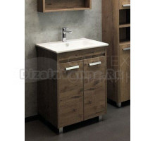 Тумба с раковиной Comforty Марио 60 напольная, темный дуб