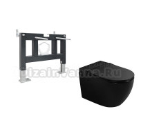 Комплект 2 в 1 Abber Bequem AC1108PMB-AC0101P Унитаз подвесной, с микролифтом + Монтажная рама