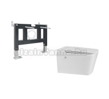 Комплект 2 в 1 Abber Rechteck AC1202P-AC0101P Унитаз подвесной, с микролифтом + Монтажная рама