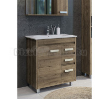 Тумба с раковиной Comforty Марио 75 напольная, темный дуб