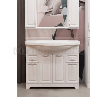 Тумба с раковиной Stella Polar Кармела 100 Люкс белое серебро