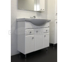 Тумба с раковиной Comforty Сочи 85 напольная, белый глянец