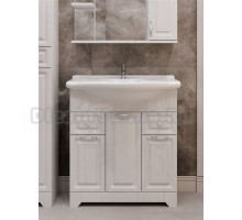 Тумба с раковиной Stella Polar Кармела 75 Люкс белое серебро