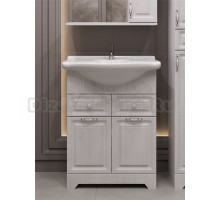 Тумба с раковиной Stella Polar Кармела 65 Люкс белое серебро