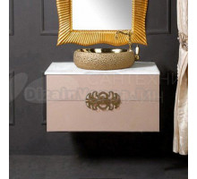 Тумба с раковиной Armadi Art NeoArt 80 капучино, столешница, с ручками Ajur золото