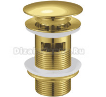 Донный клапан для раковины Haiba HB67-5 с переливом, глянцевое золото