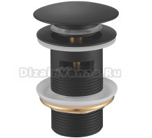 Донный клапан для раковины Haiba HB67-7 с переливом, матовый черный