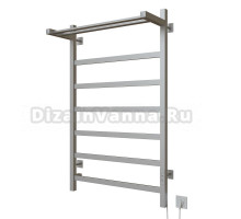 Полотенцесушитель MIXLINE FAVORITE  80х50 (таймер,481 Вт, 6 перекл+ПОЛКА) электрический МАТОВЫЙ ХРОМ