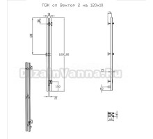 Полотенцесушитель MIXLINE MOON QUADRO MATT СHROME 120/10 (таймер,237 Вт) электрический