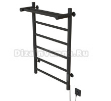 Полотенцесушитель MIXLINE VEGA  80х50 (таймер, 318Вт, 5 перекладин + ПОЛКА) электрический ГРАФИТ