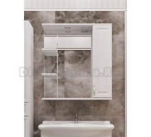 Зеркало Stella Polar Кармела 75/С Люкс с подсветкой, белое серебро