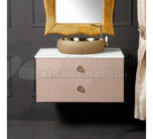 Тумба с раковиной Armadi Art NeoArt 80 капучино, столешница, с ручками Satine золото