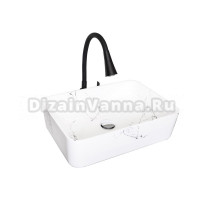 Накладная раковина Stella Polar Миранда 50 белый мрамор, прямоугольная