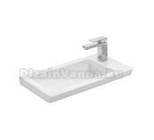 Мебельная раковина Dreja Isik 60 накладная, глянцевая белая, прямоугольная