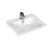 Мебельная раковина Dreja Just Flat 90 накладная, глянцевая белая, прямоугольная