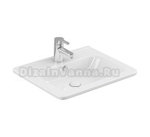 Мебельная раковина Dreja Nikson 60 накладная, глянцевая белая, прямоугольная