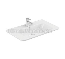 Мебельная раковина Dreja Nikson 80 накладная, глянцевая белая, прямоугольная
