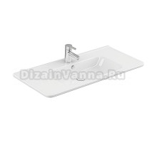 Мебельная раковина Dreja Nikson 100 накладная, глянцевая белая, прямоугольная