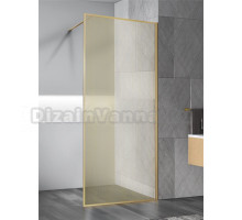 Душевая перегородка Vincea Walk-in HP Art VSW-1HP100GWBG 100x200 см, профиль брашированное золото, стекло ламинированное с золотыми нитями