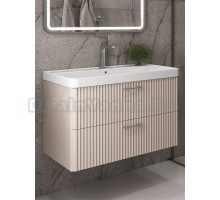 Тумба с раковиной Comforty Ангара 90П подвесная, дуб латте