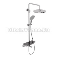 Душевая стойка Abelsberg Lineara SNS52791CH глянцевый хром + Смеситель для раковины Abelsberg Solida