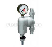 Сетчатый фильтр FAR FA 39A4 34 3/4" НРx3/4" НР, промывной, латунь, 1 манометр, 300 мкм