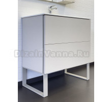 Тумба с раковиной Comforty Бильбао 80Н напольная, серый шелк