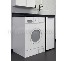 Тумба с раковиной Comforty Лозанна 100 напольная, под стиральную машину, белый глянец