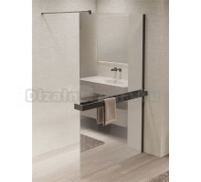 Душевая перегородка Vincea Walk-in HR VSW-1HR100MRGM 100 см, профиль вороненая сталь, стекло зеркальное