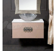 Тумба с раковиной Armadi Art NeoArt 80 капучино, столешница, с ручками Ajur хром