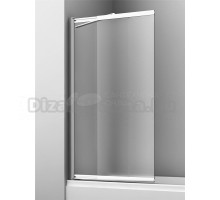 Шторка на ванну Wasserkraft Main 41S L Fixed 100 см, профиль серебристый, стекло матовое
