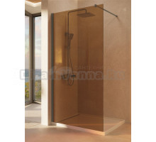 Душевая перегородка Vincea Walk-in VSW-1H900GSGM 90 см, профиль вороненая сталь, стекло янтарь