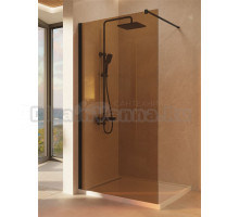 Душевая перегородка Vincea Walk-in VSW-1H900GSB 90 см, профиль матовый черный, стекло янтарь