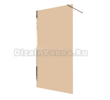 Душевая перегородка Vincea Walk-in VSW-1H900GS 90 см, профиль глянцевый хром, стекло янтарь