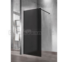 Душевая перегородка Vincea Walk-in VSW-1H900GFB 90 см, профиль матовый черный, стекло матовое тонированное