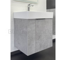 Тумба с раковиной Comforty Асти 60П подвесная, светлый бетон